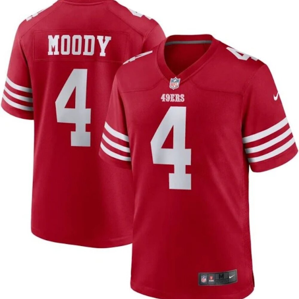 4 Jake Moody Scarlet San Francisco 49ers Stitched Jersey